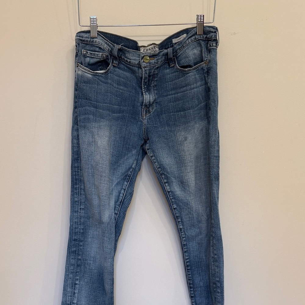 Frame Denim Women's Faded Blue Skinny Jeans